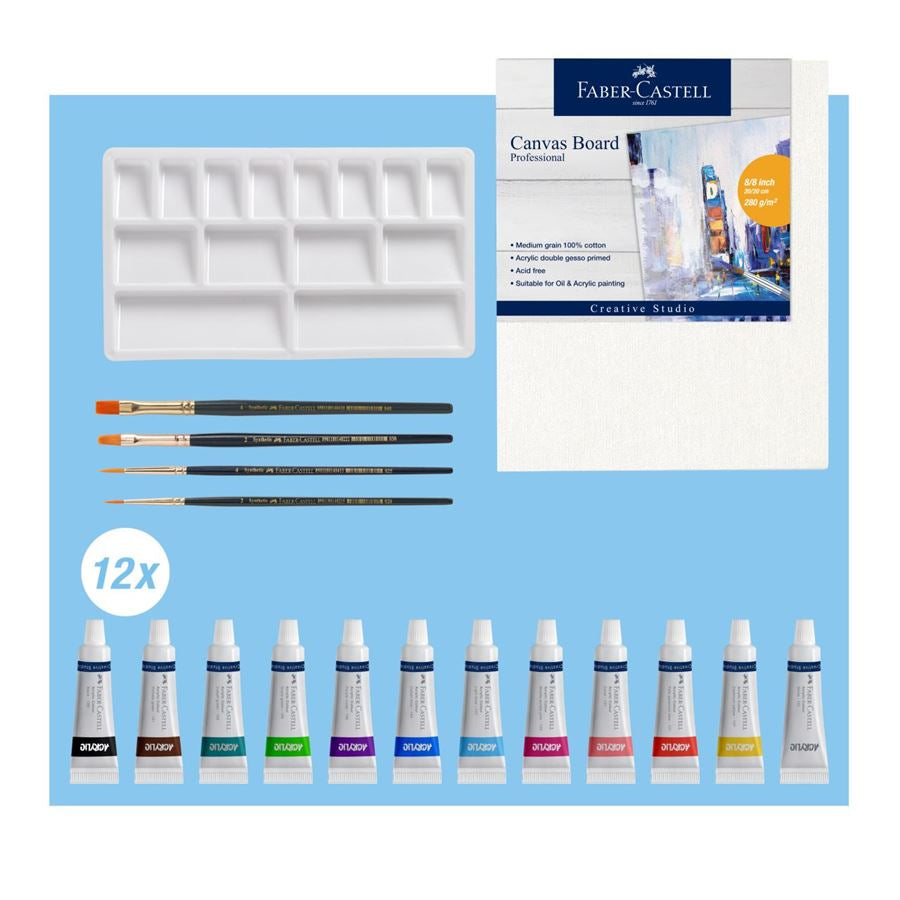 Faber-Castell Acrylmalset – 18-teilig – 200 × 250 mm