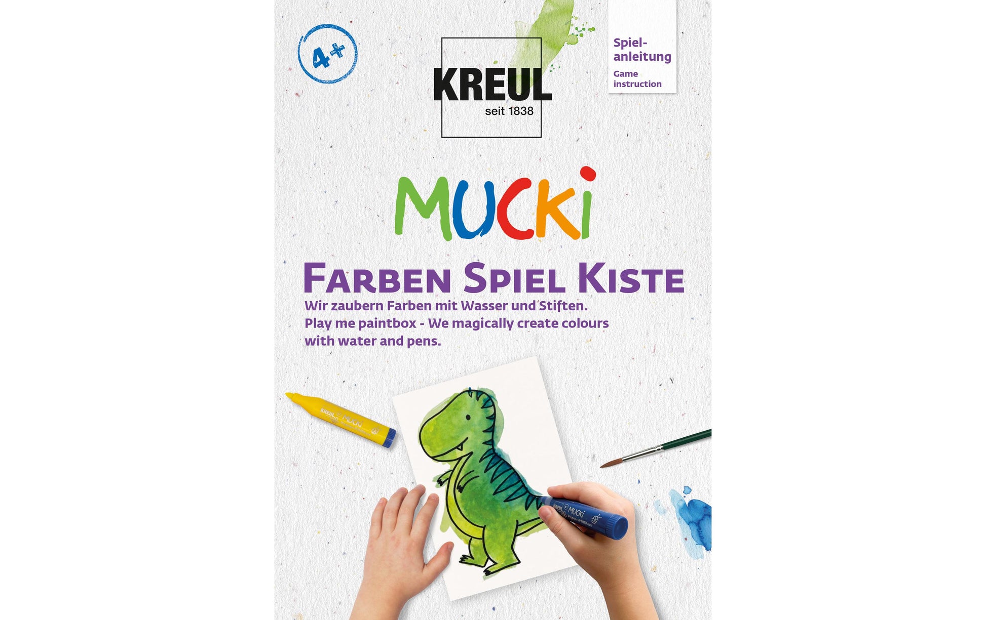 KREUL MUCKI Aquarellfarbstifte – 6 Stk., Karton, mit Pinsel