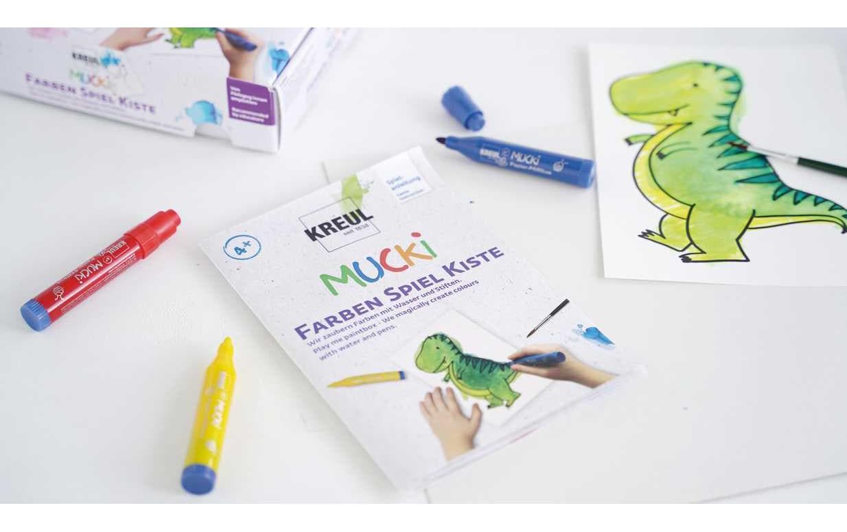 KREUL MUCKI Aquarellfarbstifte – 6 Stk., Karton, mit Pinsel