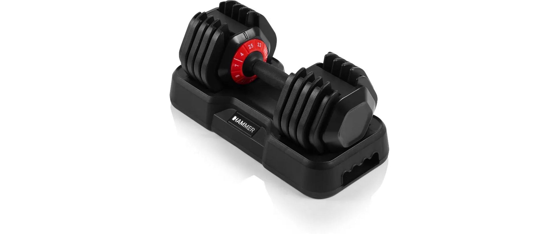HAMMER StrongLock 4.0 Kurzhantel-Set, 25 kg pro Hantel – Schwarz/Rot
