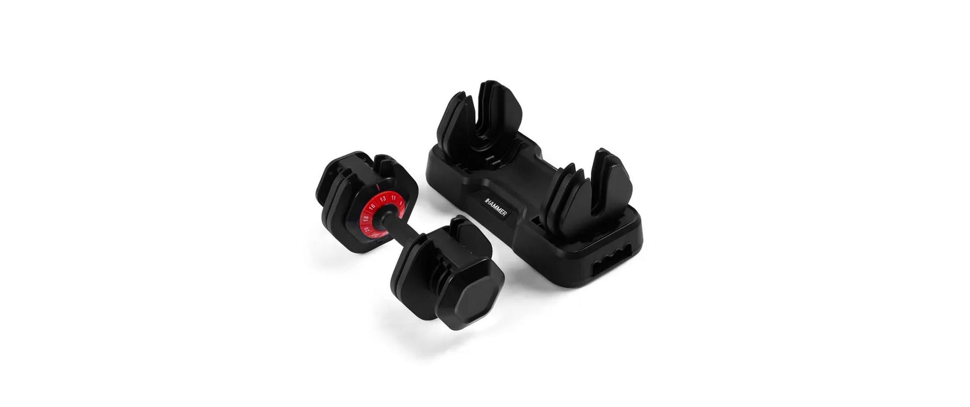 HAMMER StrongLock 4.0 Kurzhantel-Set, 25 kg pro Hantel – Schwarz/Rot