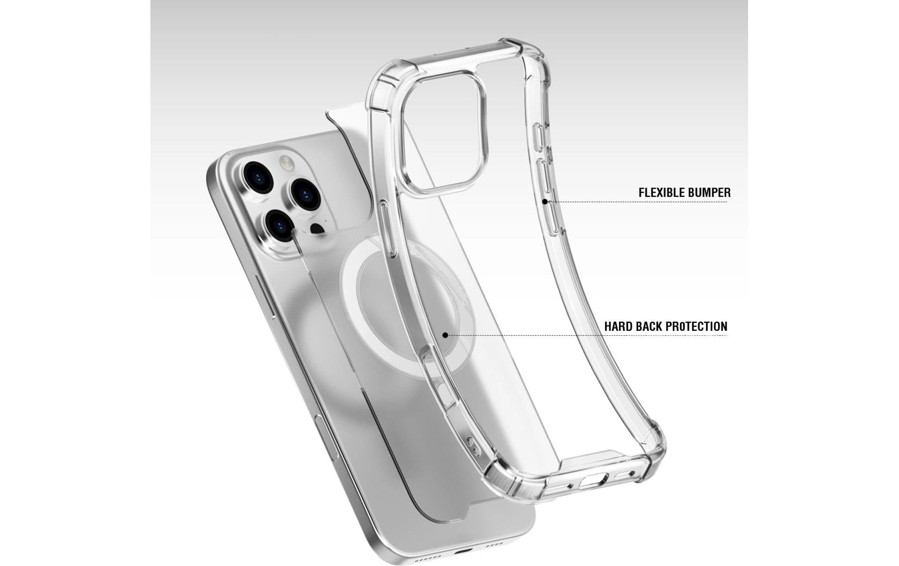 4smarts Hybrid Case Ibiza Backcover – für Apple iPhone 16 Pro, PC+TPU, Transparent, bis 1,2 m sturzsicher