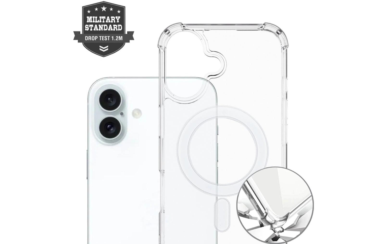 4smarts Hybrid Case Ibiza Backcover – für Apple iPhone 16 Pro, PC+TPU, Transparent, bis 1,2 m sturzsicher