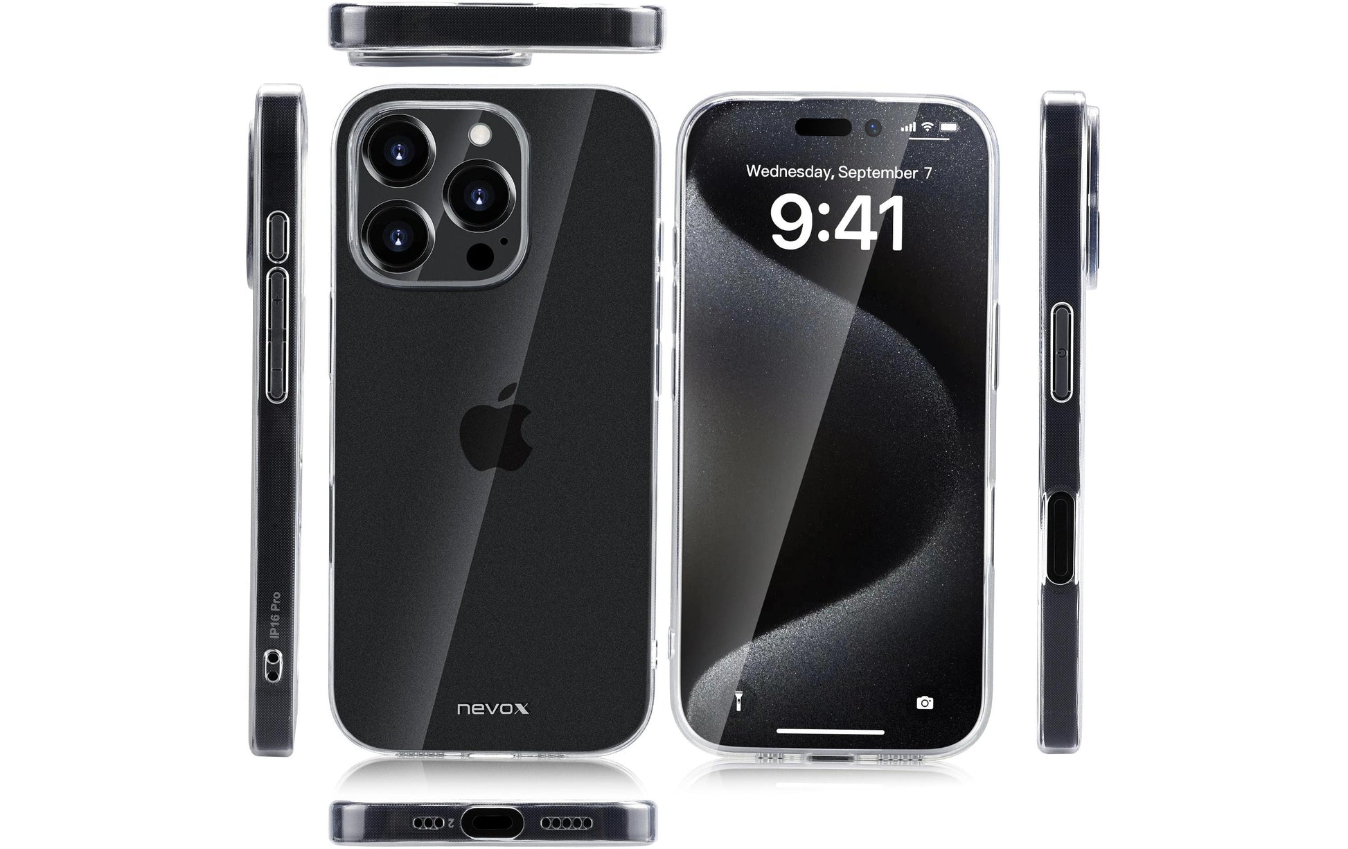 Nevox StyleShell Flex Backcover – für Apple iPhone 16 Pro Max, TPU, Transparent