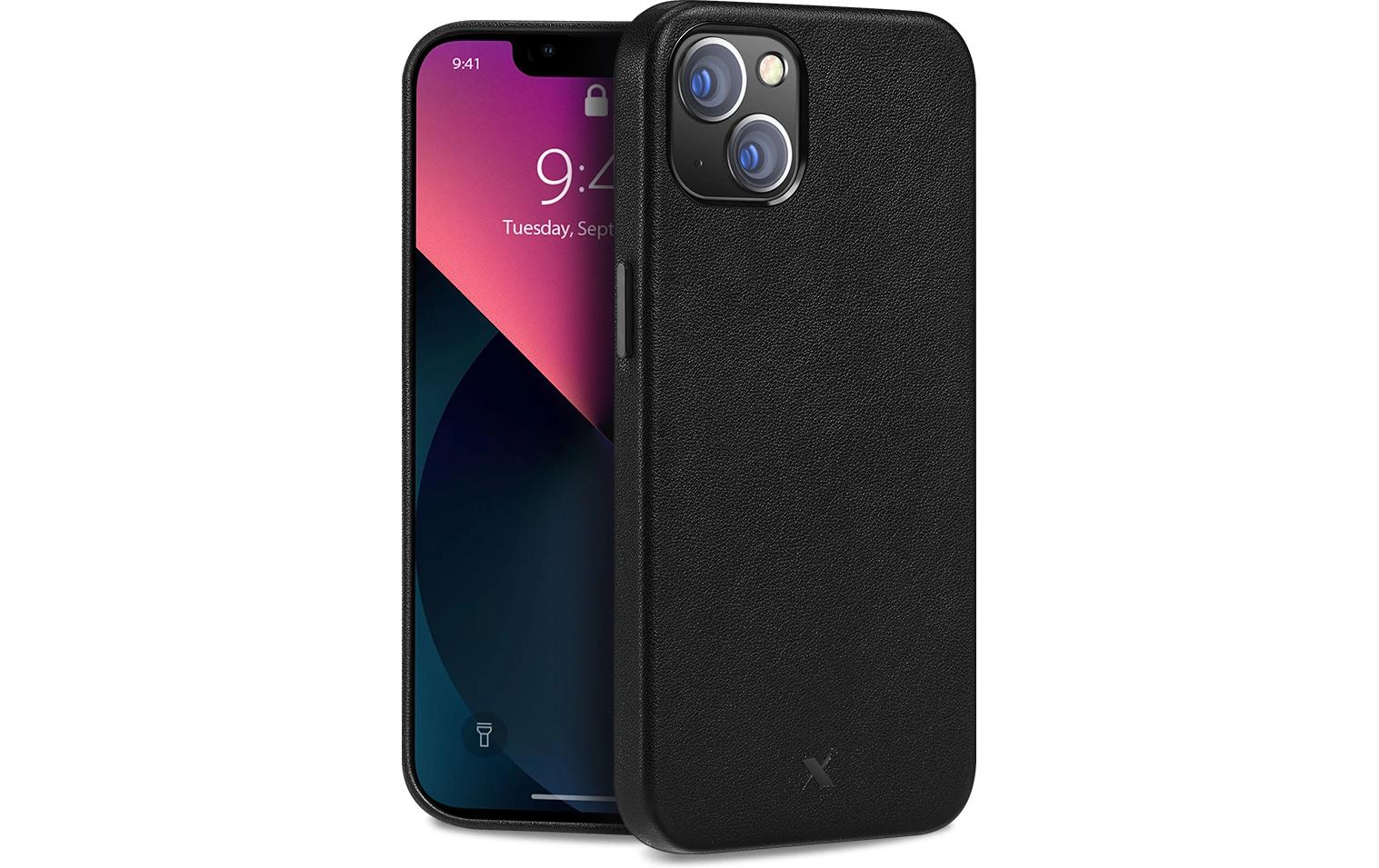 Nevox – Backcover – für Apple iPhone 16 – Schwarz – Echtes Leder – MagSafe-kompatibel