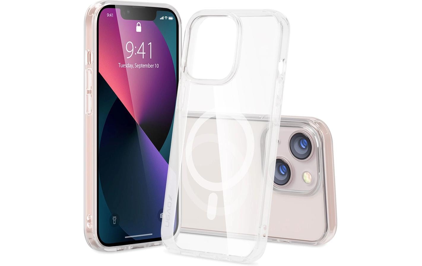 nevox StyleShell SHOCKFlex Backcover – für Apple iPhone 16, MagSafe, PC+TPU, Transparent
