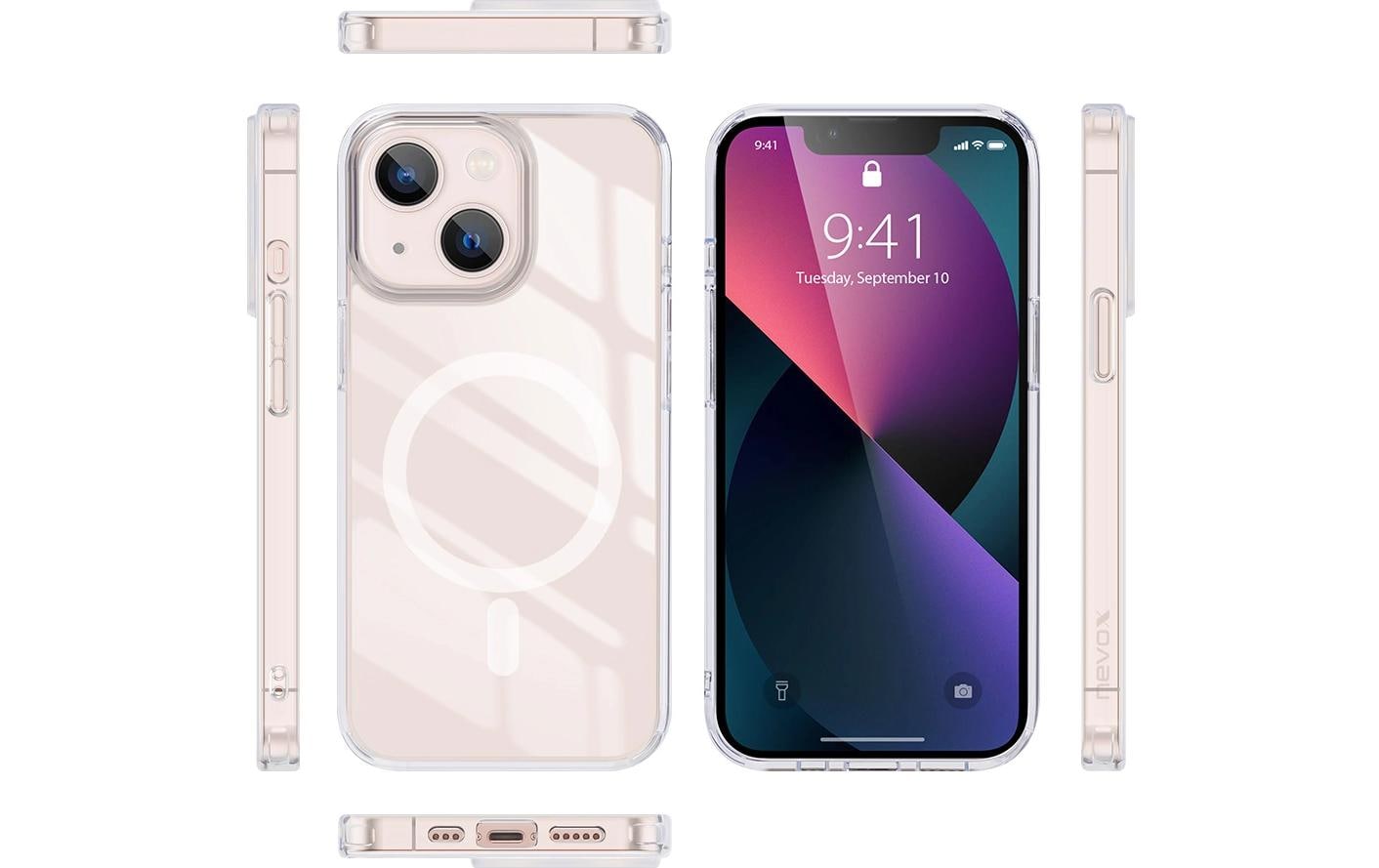 nevox StyleShell SHOCKFlex Backcover – für Apple iPhone 16, MagSafe, PC+TPU, Transparent