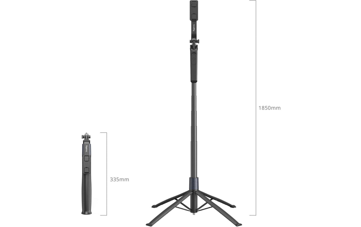 SmallRig Broadcast PT60 – Foto-/Video-Griff – Ausziehbar bis 1850 mm, für Smartphones 65–97 mm – Schwarz