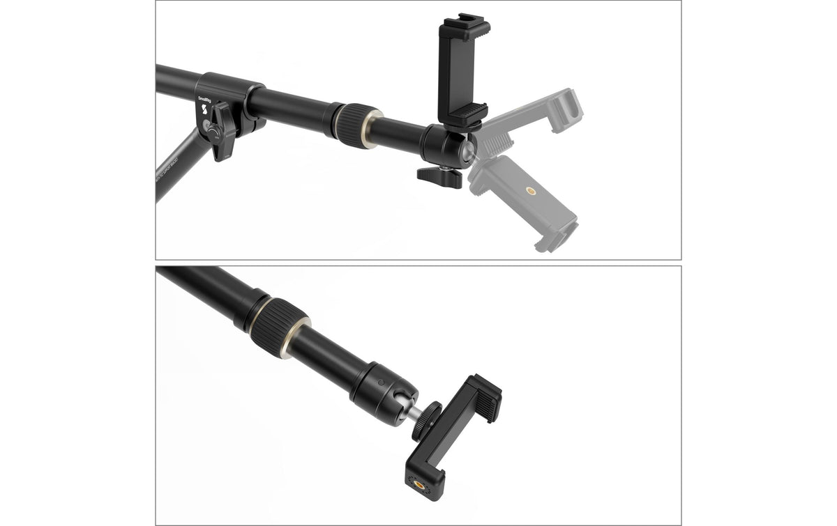 SmallRig 4304 Desktop-Overhead-Halterung – 3 kg, höhenverstellbar, 1/4"-Gewinde – für alle Marken – Schwarz