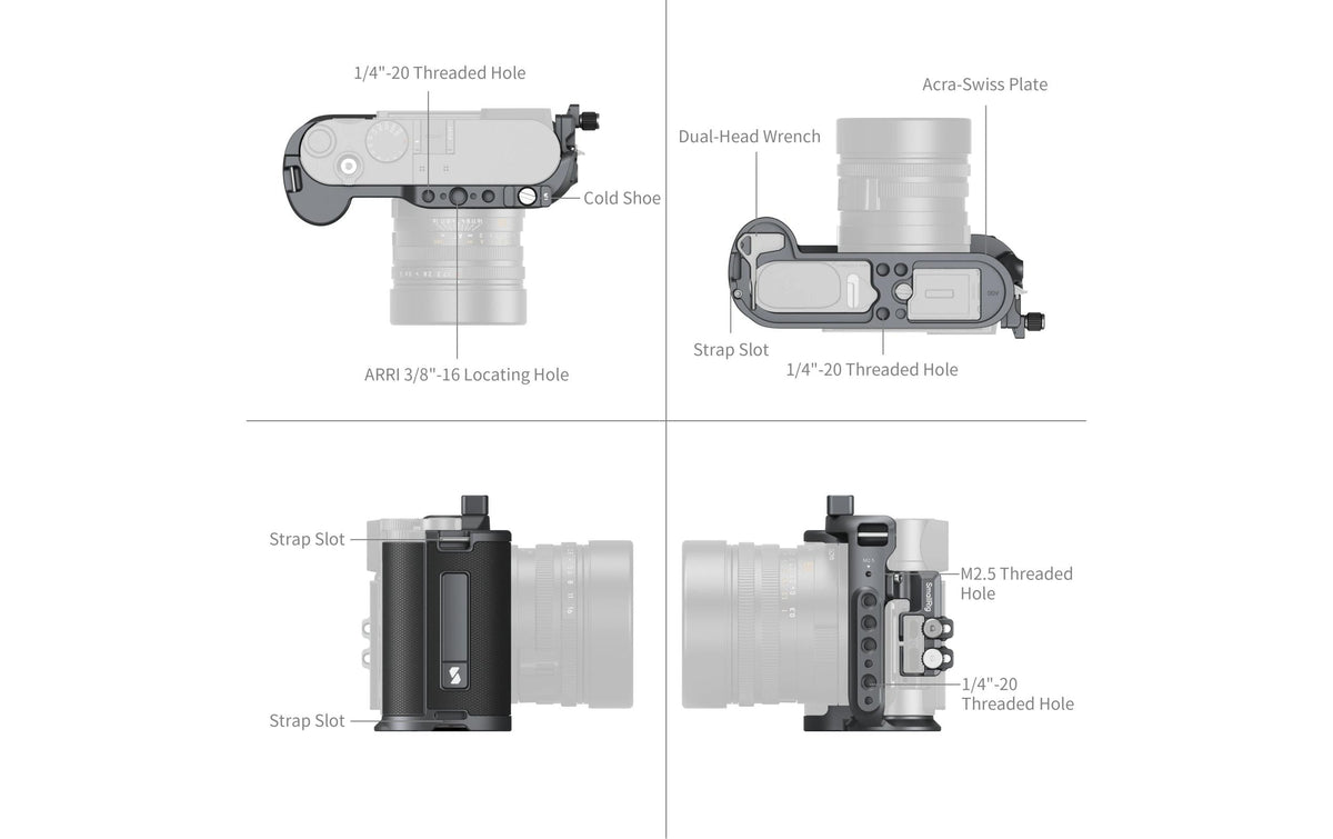 SmallRig Cage Kit für Leica Q3 – Aluminium, Schwarz – 147,5 × 55,9 × 88 mm