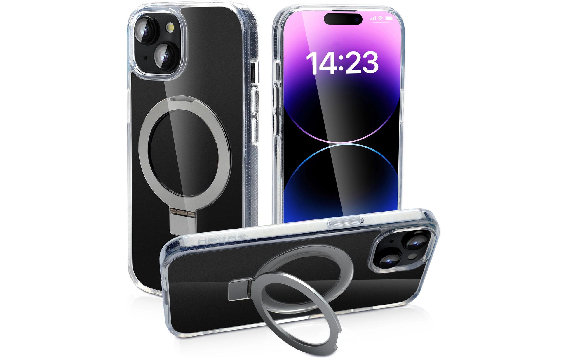 Nevox – Backcover – für Apple iPhone 16 Plus – Transparent – TPU – MagSafe-kompatibel, Desktop-Ständer