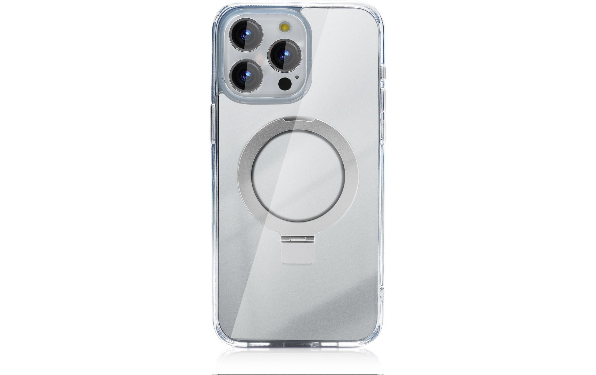 nevox StyleShell SHOCKFlex Backcover – für Apple iPhone 16 Pro Max, mit Ständer, Metall+PC+TPU, transparent