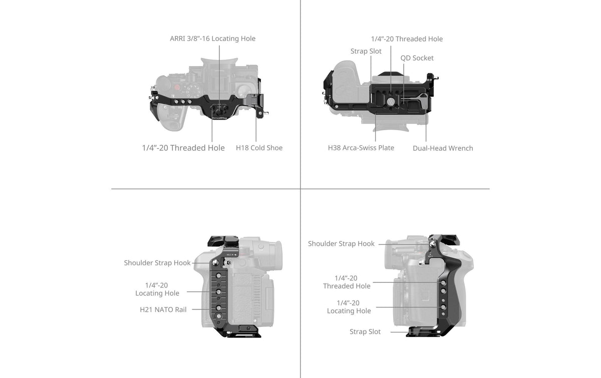 SmallRig HawkLock 4825 Käfig – Schnellverschluss, Aluminium – für Panasonic LUMIX GH7, GH6