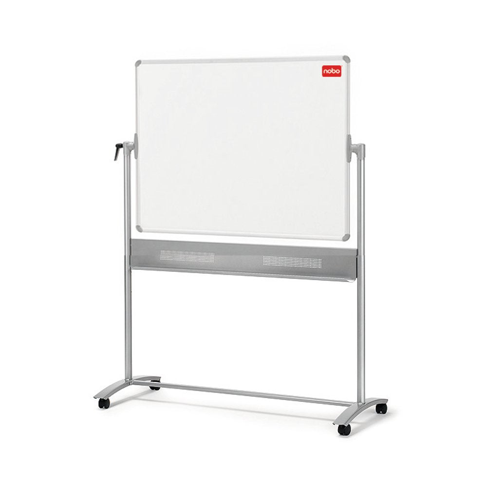 Nobo Whiteboard – 120 × 90 cm, Melamin, mobil, beidseitig, drehbar, inkl. Stifteablage