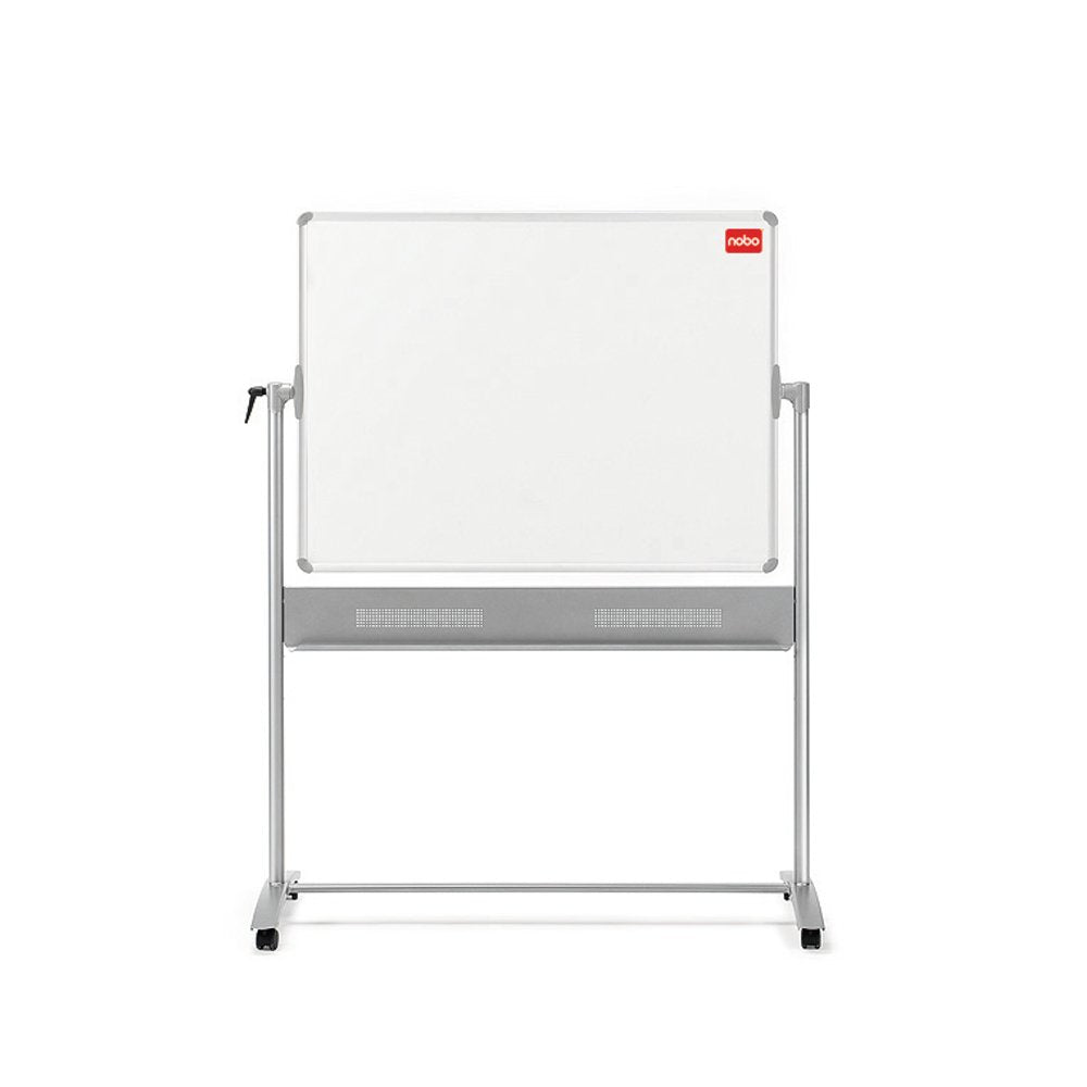 Nobo Whiteboard – 120 × 90 cm, Melamin, mobil, beidseitig, drehbar, inkl. Stifteablage
