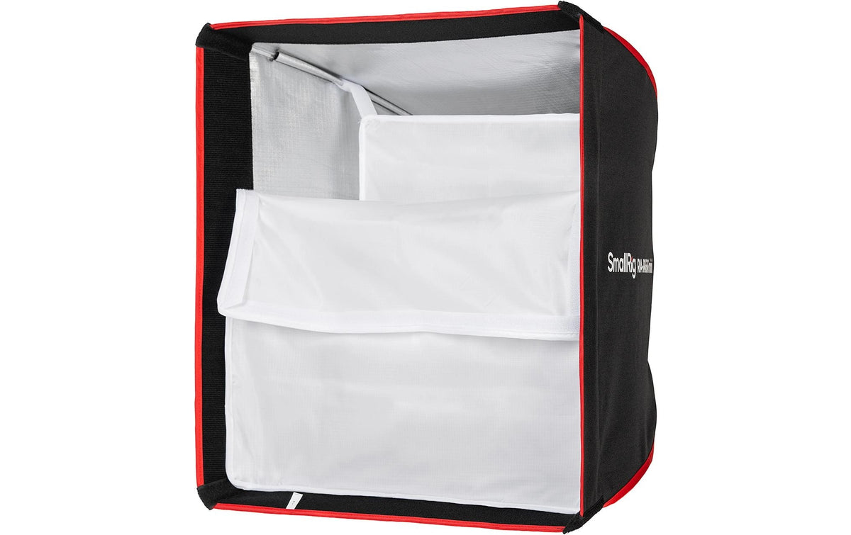 SmallRig RA-R4545 mini Quadratische Softbox – 450 × 450 × 350 mm – für SmallRig RC 60/100 COB Videoleuchte – Schwarz