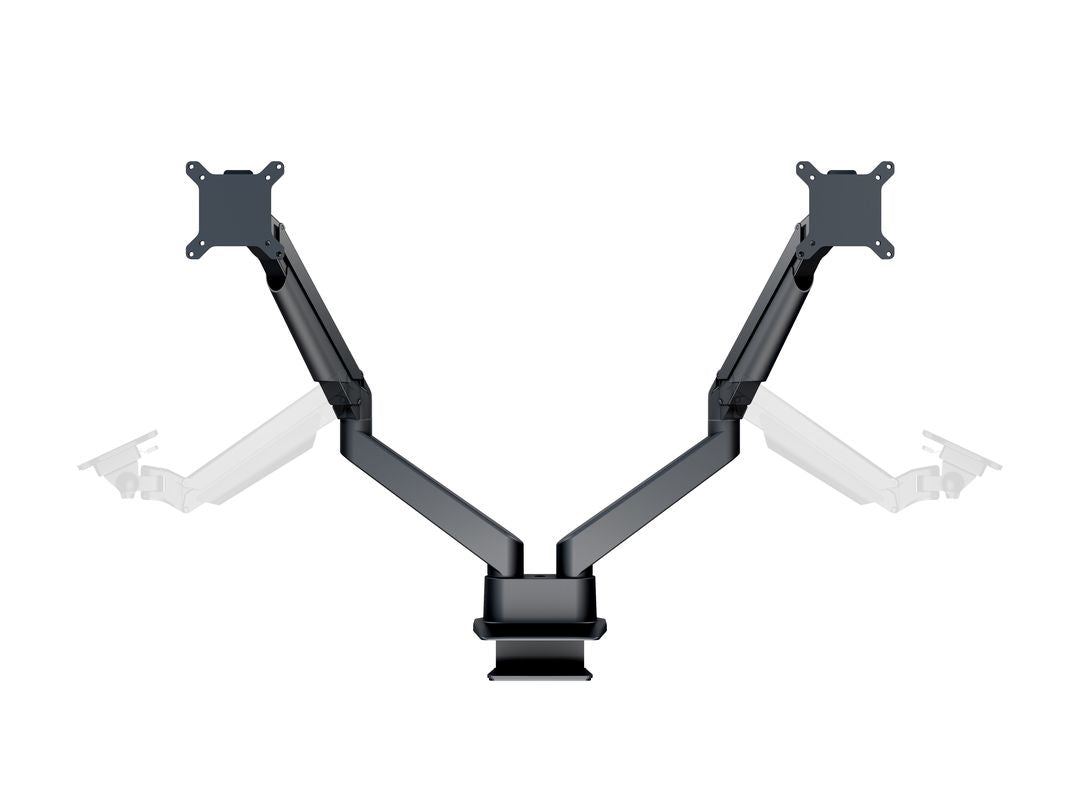 Multibrackets Tischständer Duo 3965 – Tischhalterung, Dual, bis 32", VESA 100 × 100 mm, 10 kg, Drehbar, Schwarz