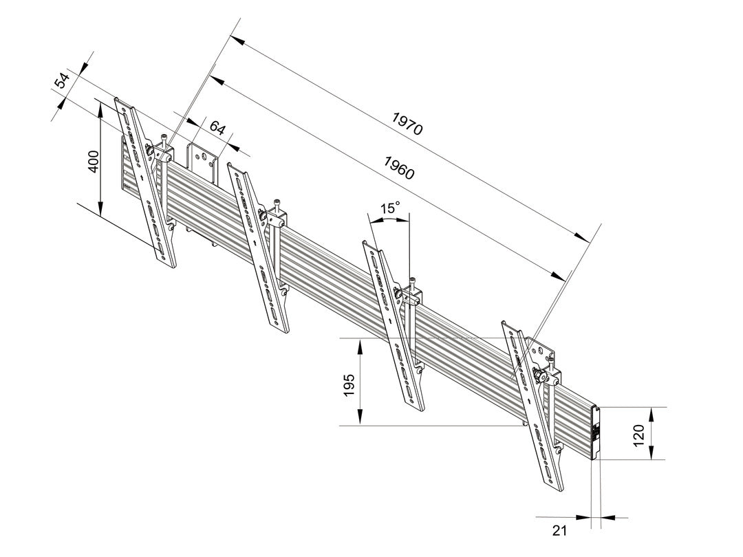 Multibrackets Pro MBW2U – Wandhalterung, neigbar, für 43", VESA 100×100, bis 30 kg, schwarz