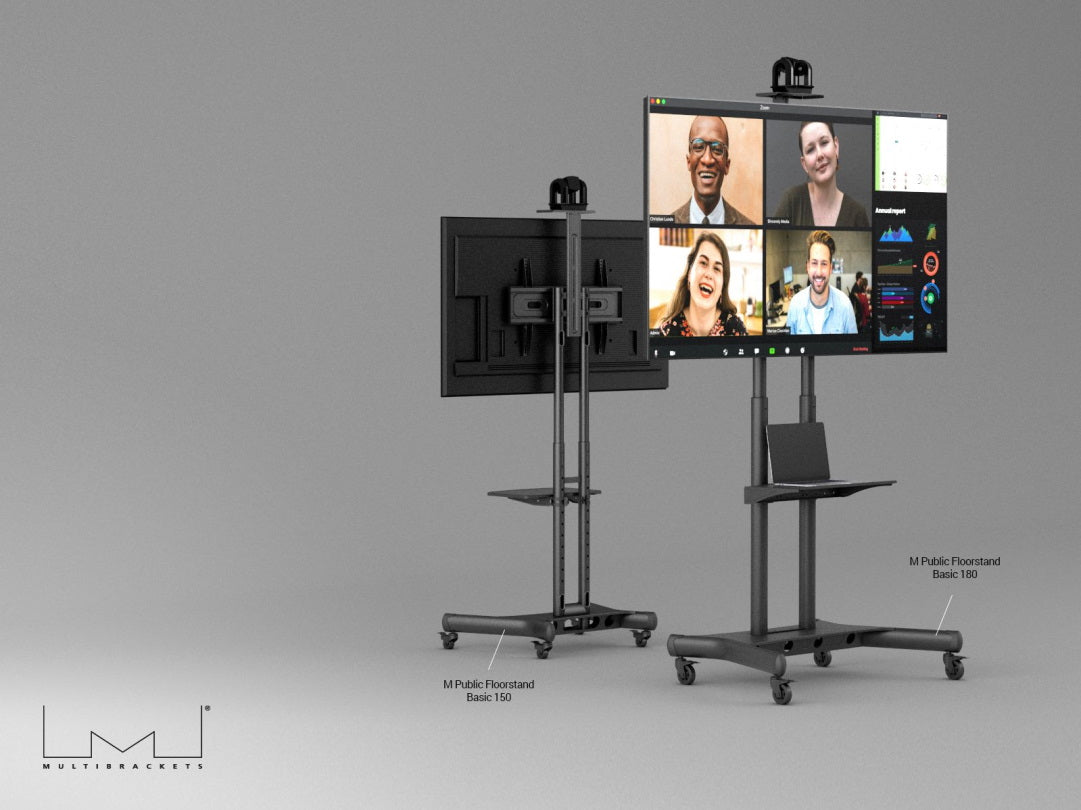 Multibrackets TV-Trolley Basic 180 Schwarz – Maximale Bildschirmgrösse 2,03 m, Kabelführung