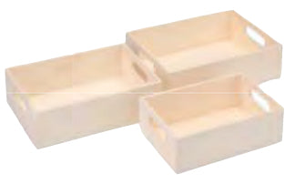 GLOREX Mini-Tablett-Set, Set à 3, max. 22 × 15 × 6 cm, Pappel