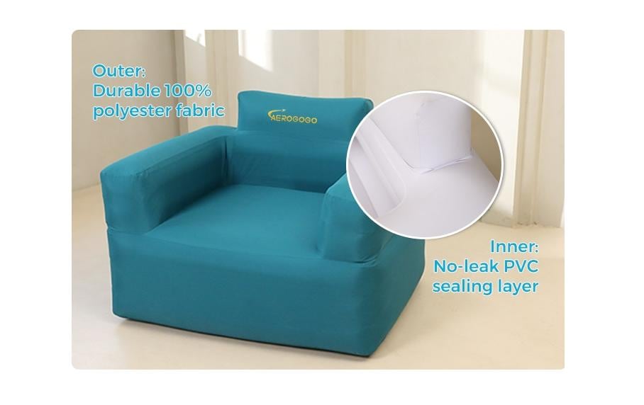 Aerogogo Beistelltisch BS2-01 – 103 × 74 × 80 cm – Polyester & PVC – türkis