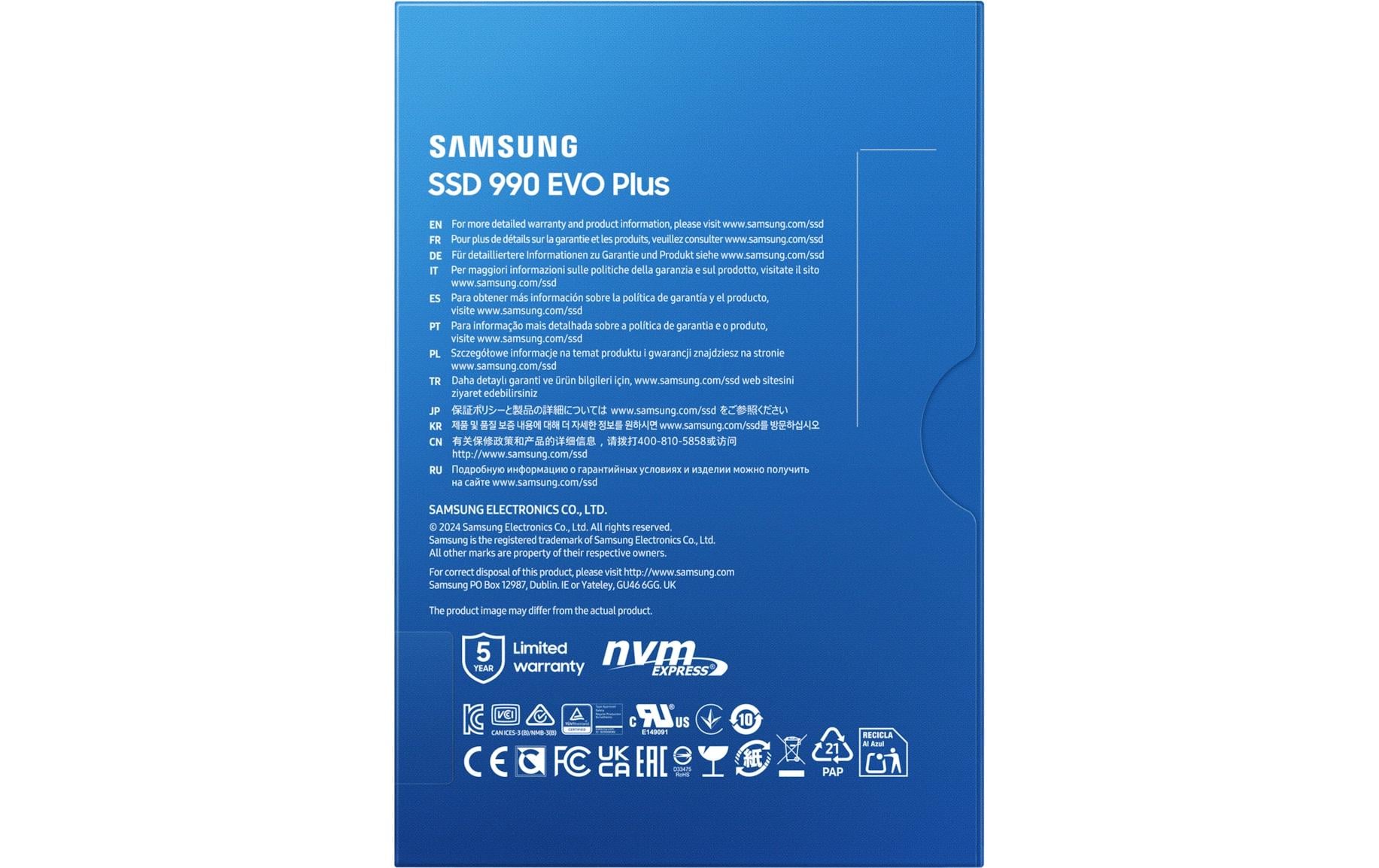 Samsung 990 EVO Plus 2 TB – M.2 2280 NVMe PCIe 4.0 – 7'150 MB/s lesen, 6'300 MB/s schreiben