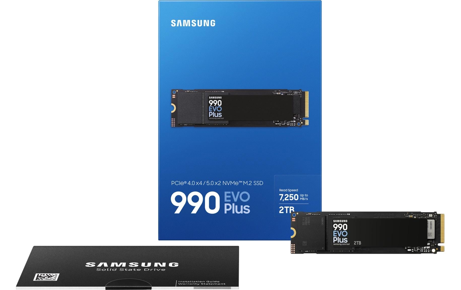 Samsung 990 EVO Plus 2 TB – M.2 2280 NVMe PCIe 4.0 – 7'150 MB/s lesen, 6'300 MB/s schreiben