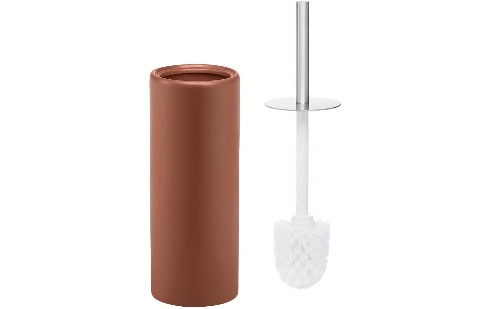 Diaqua WC-Bürstenset – Keramik, braun, bodenstehend, mit Deckel, H 39 cm, Ø 10,5 cm