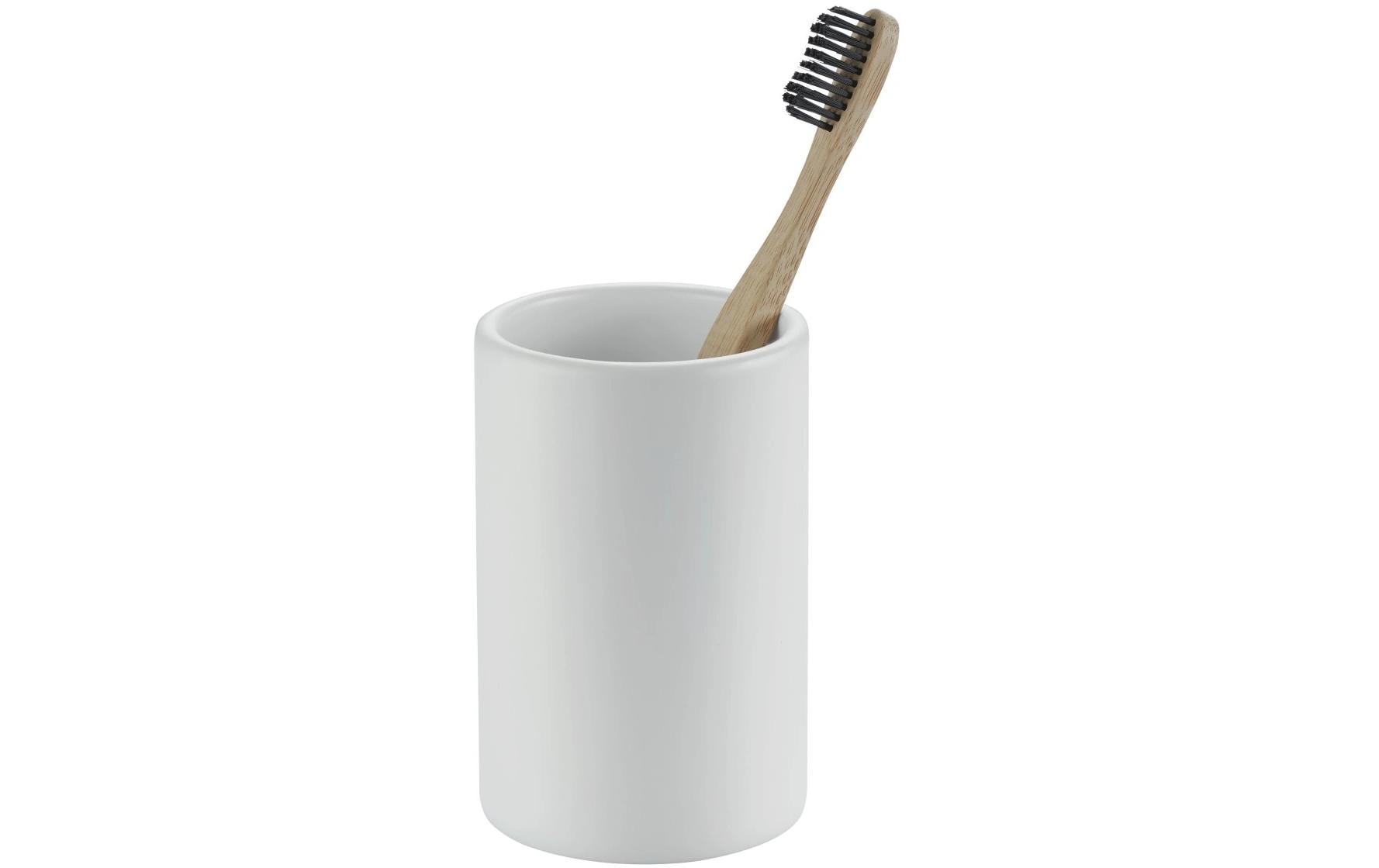 Diaqua Zahnputzbecher Zylo – Ø7,2×11 cm, Keramik, Weiss matt
