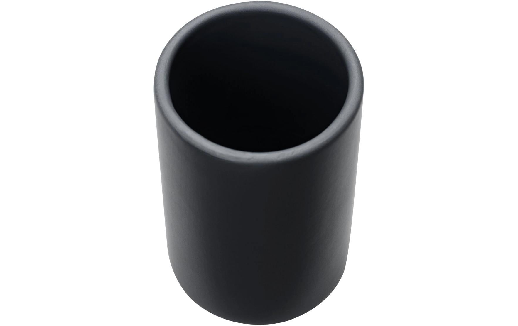 Diaqua Zahnputzbecher Zylo – Ø7,2×11 cm, Keramik, matt, Schwarz