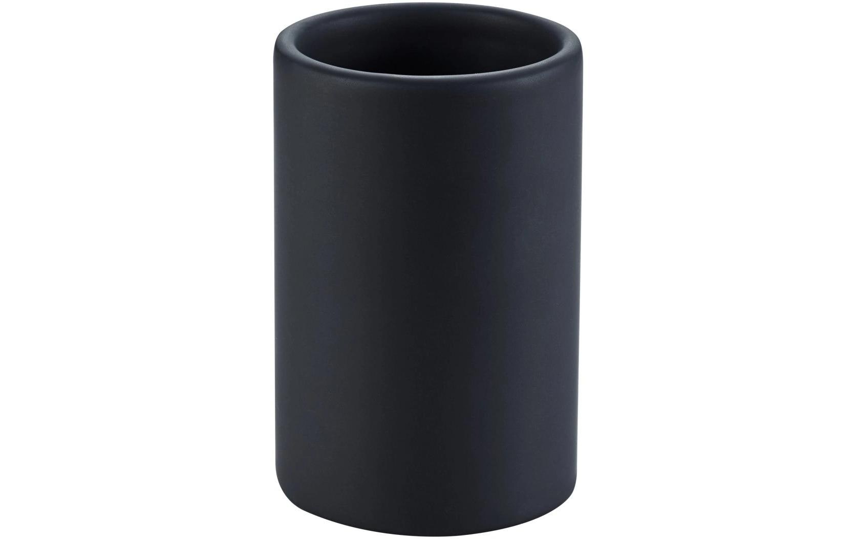 Diaqua Zahnputzbecher Zylo – Ø7,2×11 cm, Keramik, matt, Schwarz