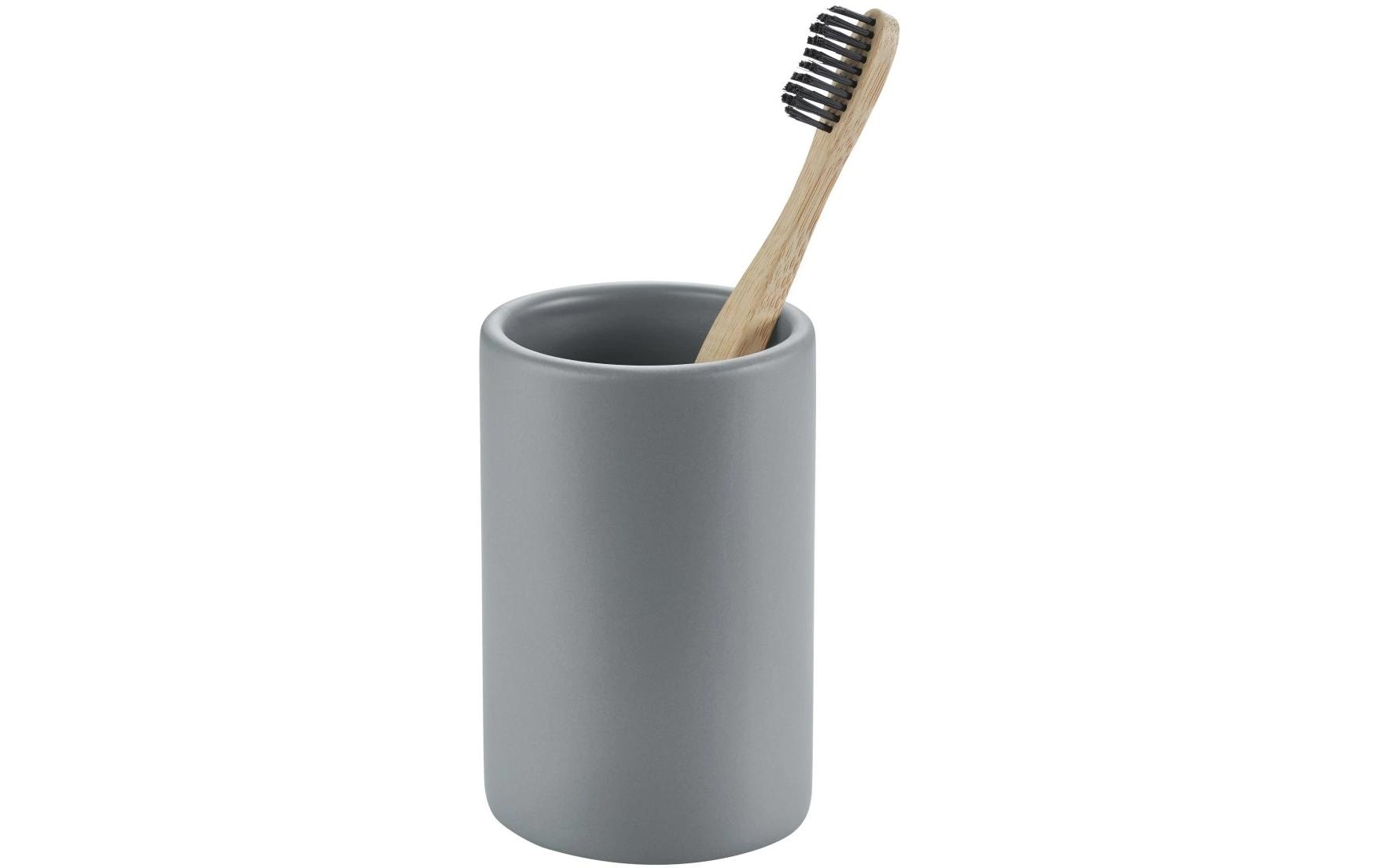 Diaqua Zahnputzbecher Zylo – Ø7,2×11 cm, Keramik, Grau