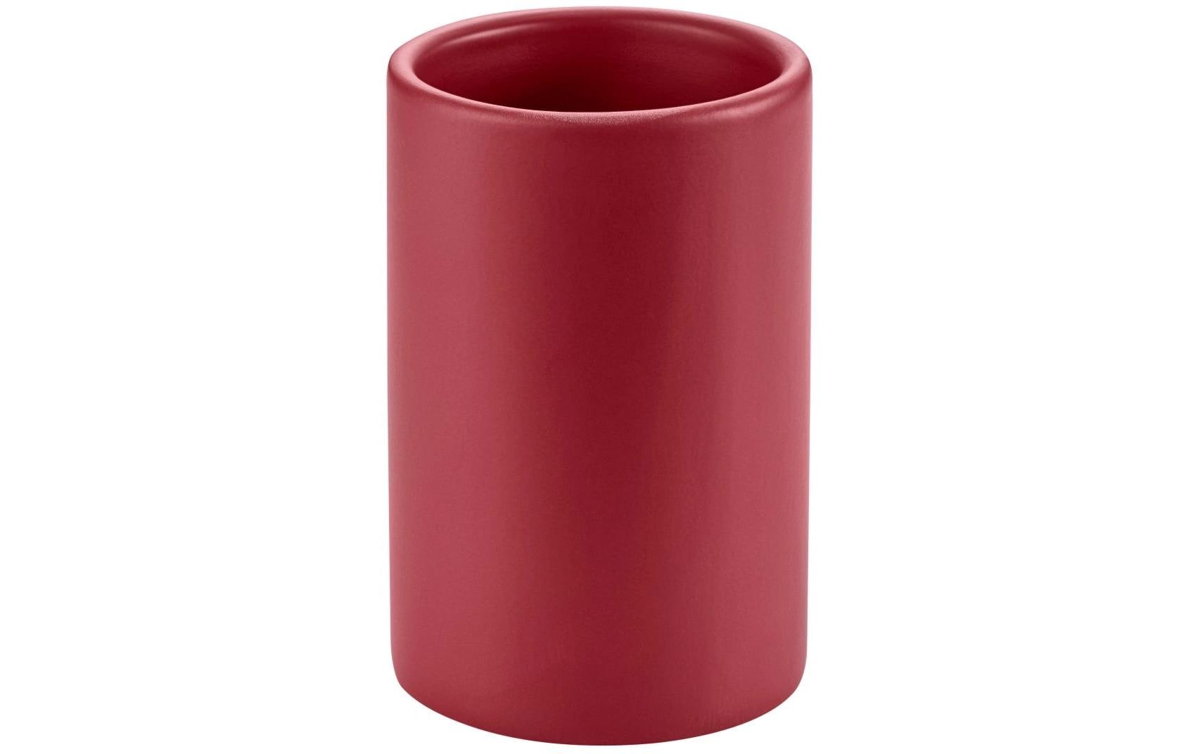 Diaqua Zahnputzbecher – Keramik, matt, Ø7,2×11 cm, Kirschrot