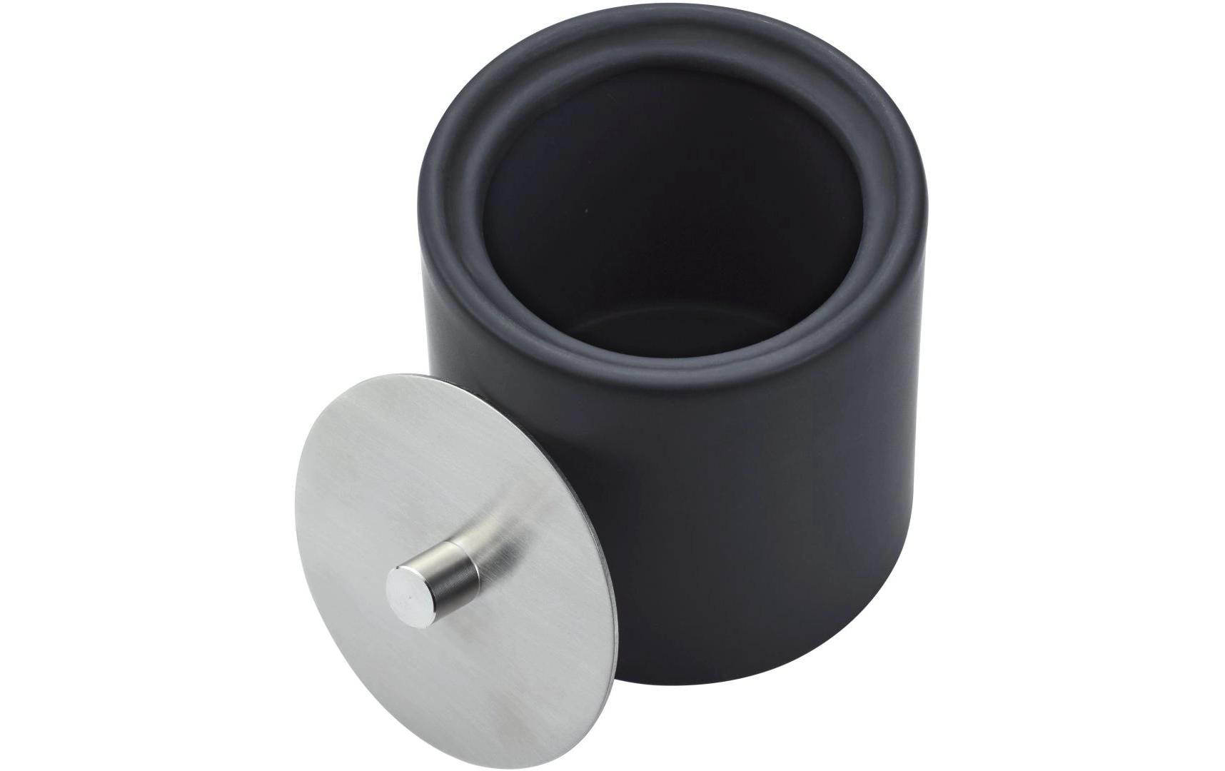 Diaqua Aufbewahrungsbox (Bad) Zylo – Ø10,7×12 cm, Keramik/Metall, freistehend, Schwarz