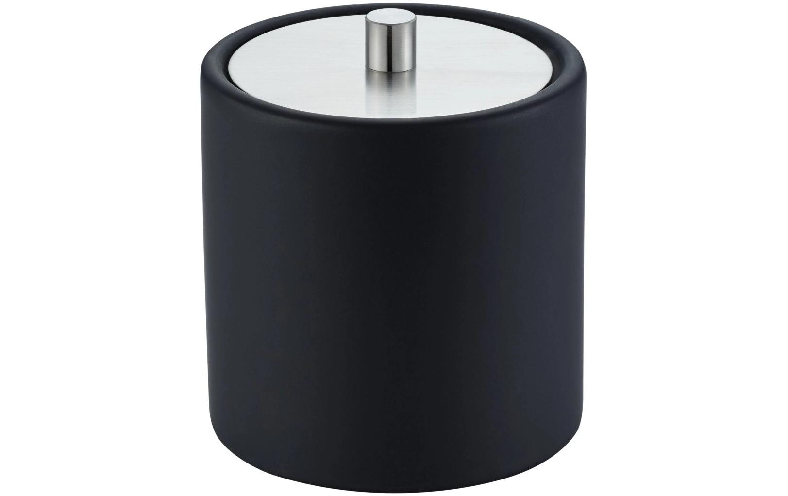 Diaqua Aufbewahrungsbox (Bad) Zylo – Ø10,7×12 cm, Keramik/Metall, freistehend, Schwarz