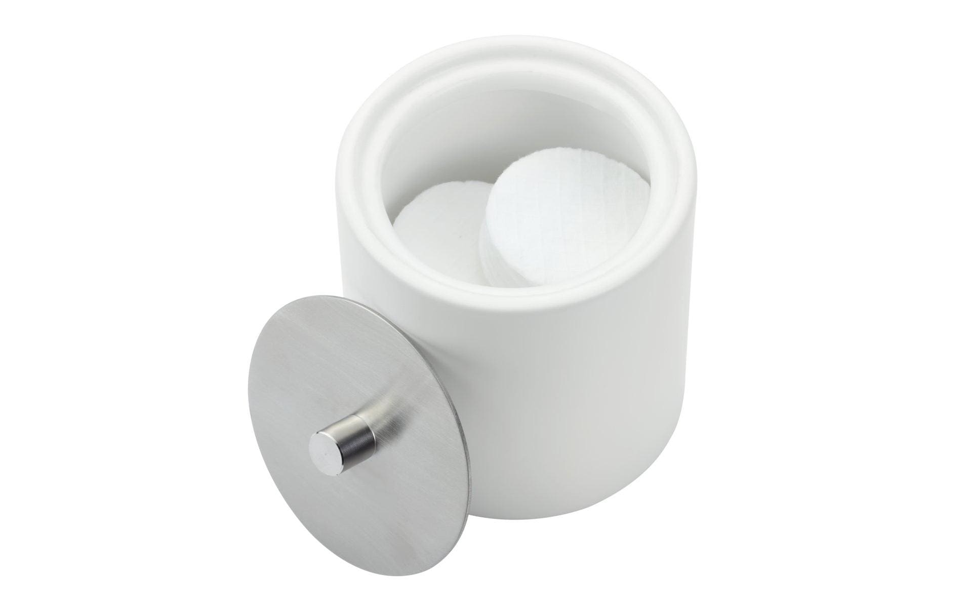Diaqua Aufbewahrungsbox Zylo – Keramik/Metall, Ø10,7×12 cm, Weiss
