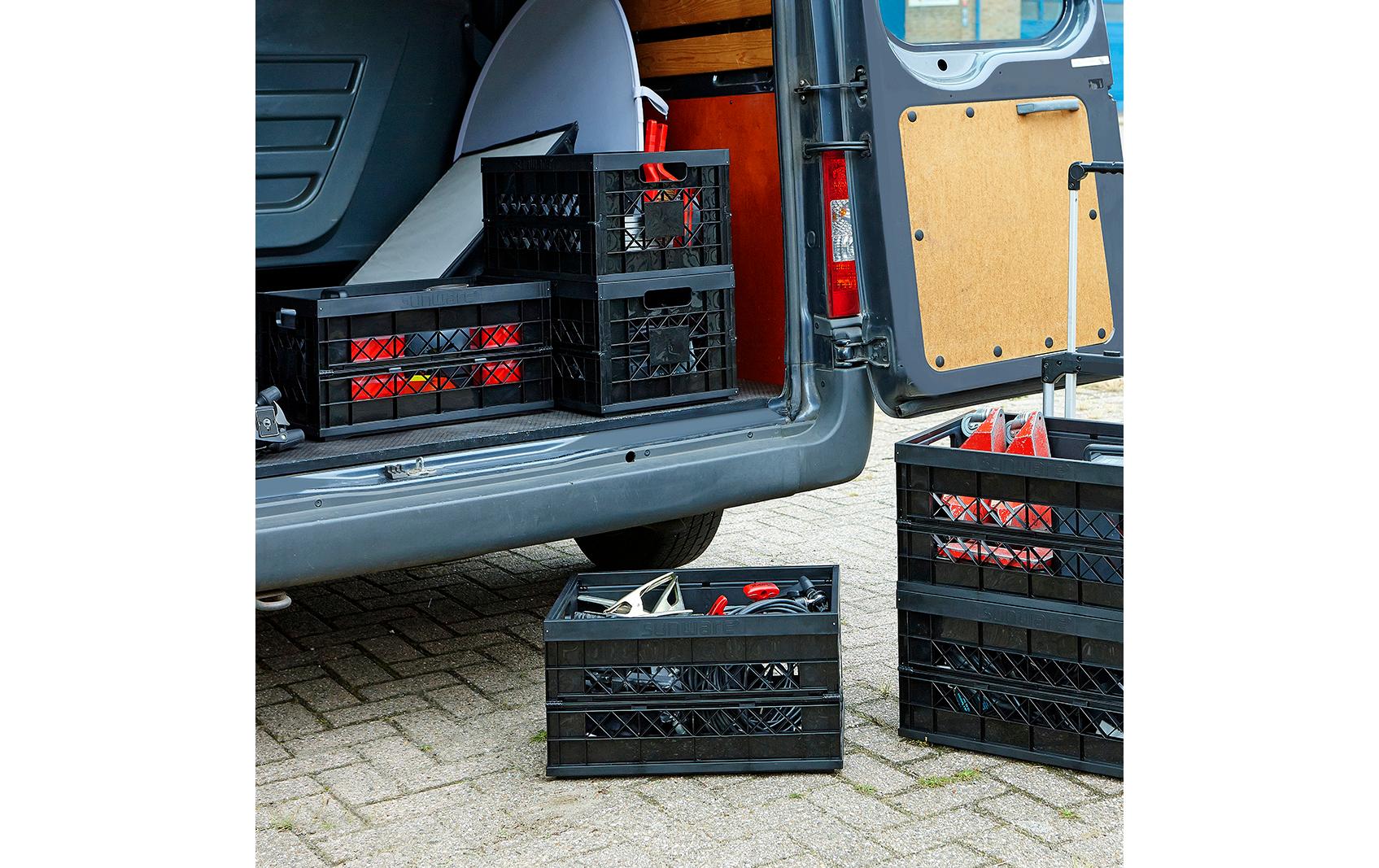 Sigma home Heavy Duty Aufbewahrungsbox 45 l – Kunststoff – Anthrazit – mit Griff, stapelbar