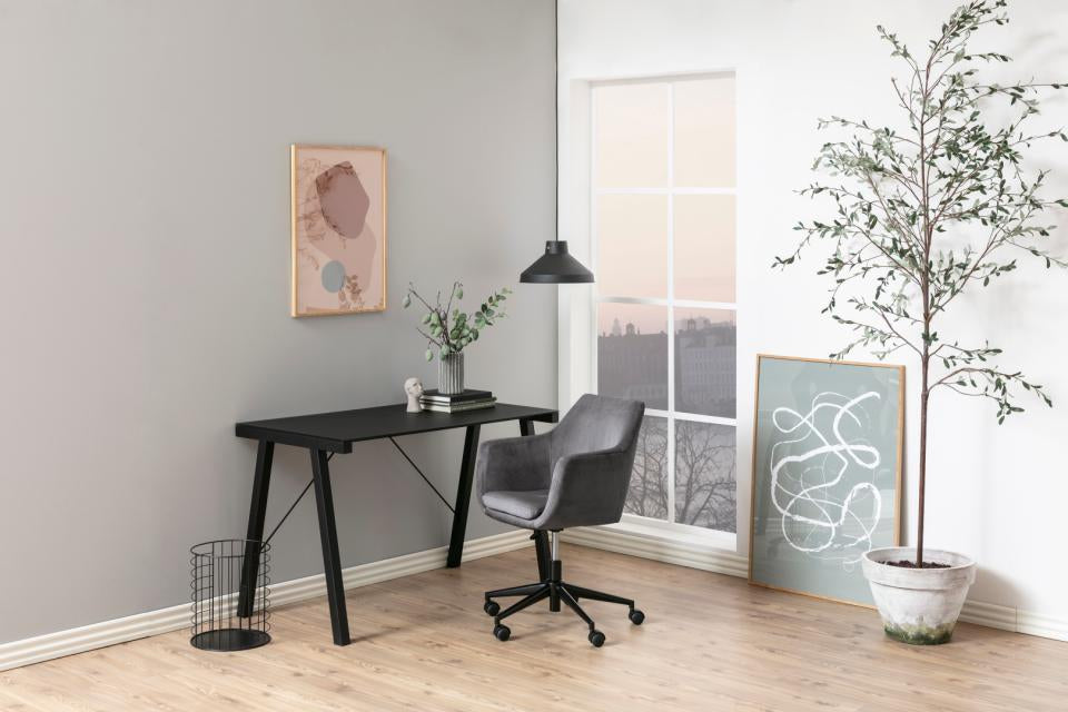 Actona AC Design Bürostuhl Nora – Stoff, Metallfuss, Dunkelgrau