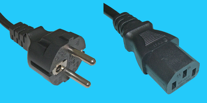 Diggelmann Netzkabel – Schuko (CEE 7/7)–IEC C13, 2 m, 250 V/10 A, schwarz