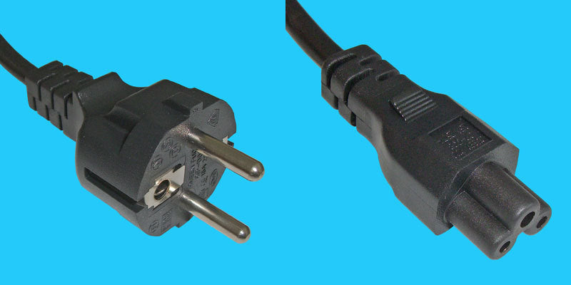 Diggelmann Netzkabel – Schuko (CEE 7/7)–IEC C5, 2 m, 250 V/2,5 A, schwarz