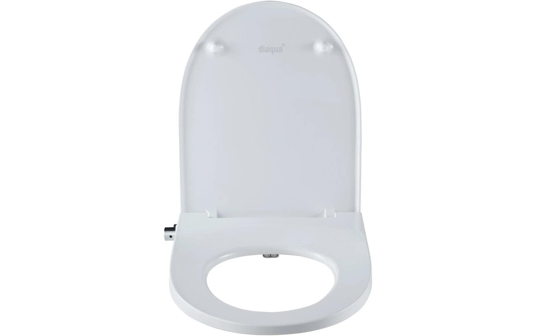 Diaqua Toilettensitz – Duroplast, weiss, verlängert, mit Deckel, Soft-Close, 42–48,3 × 37 cm