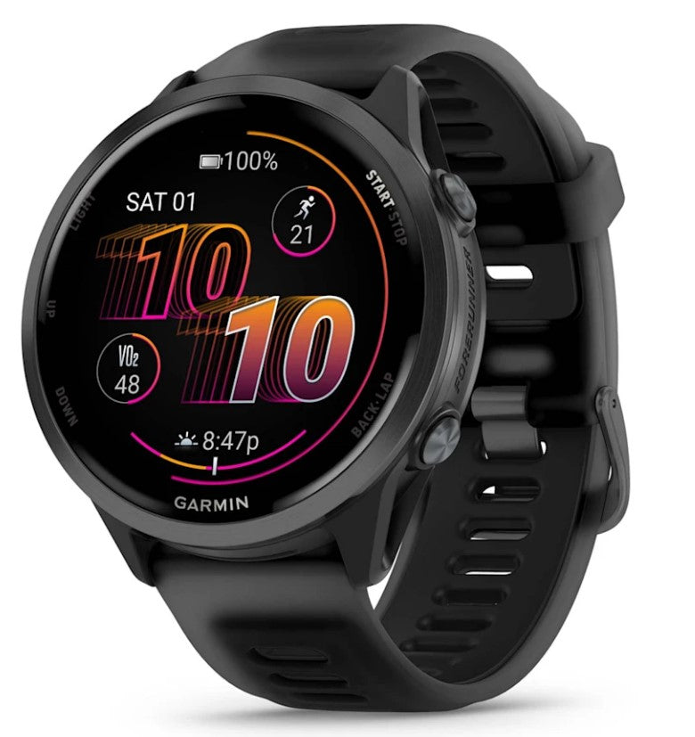 Garmin Forerunner 570 47 mm GPS – Aluminium Schwarz, Sportarmband, 50 m, für Android, iOS