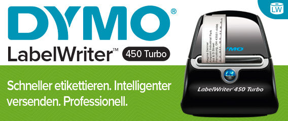 DYMO LabelWriter 450 Turbo – Etikettendrucker, Thermodirekt, USB, 600 dpi, für LabelWriter-Etiketten bis 60 mm