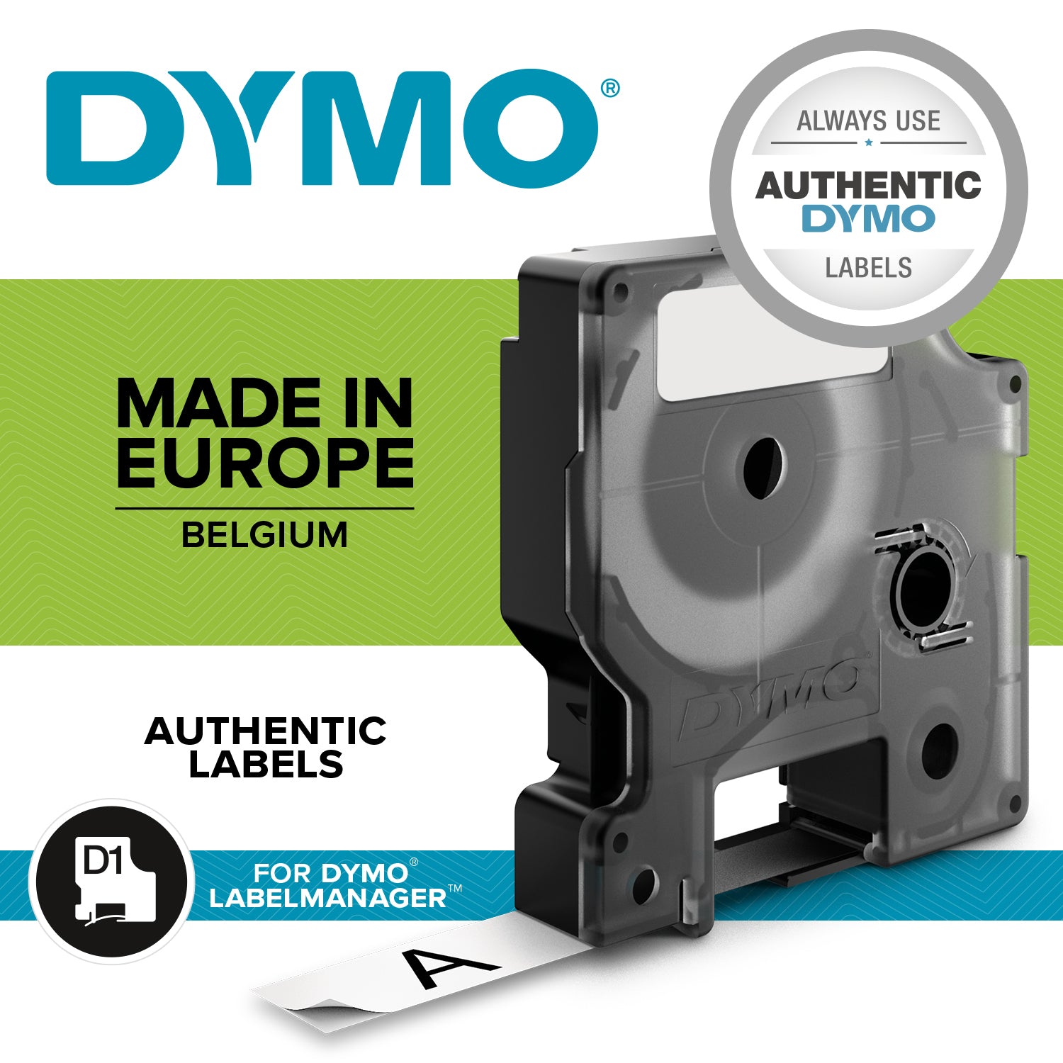 DYMO D1 Schriftband – Schwarz auf Gelb – 24 mm × 7 m, Polyester – für DYMO LabelManager, LabelWriter 450 DUO
