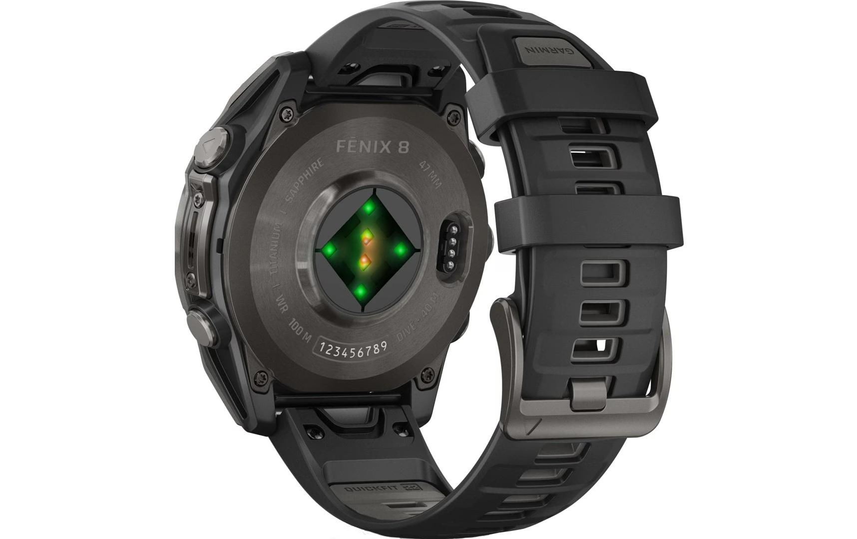 Garmin Fenix 8 – GPS-Smartwatch – 47 mm, 1,4", GPS, WLAN, AMOLED, Saphirglas, 100 m, Schwarz/Dunkelgrau