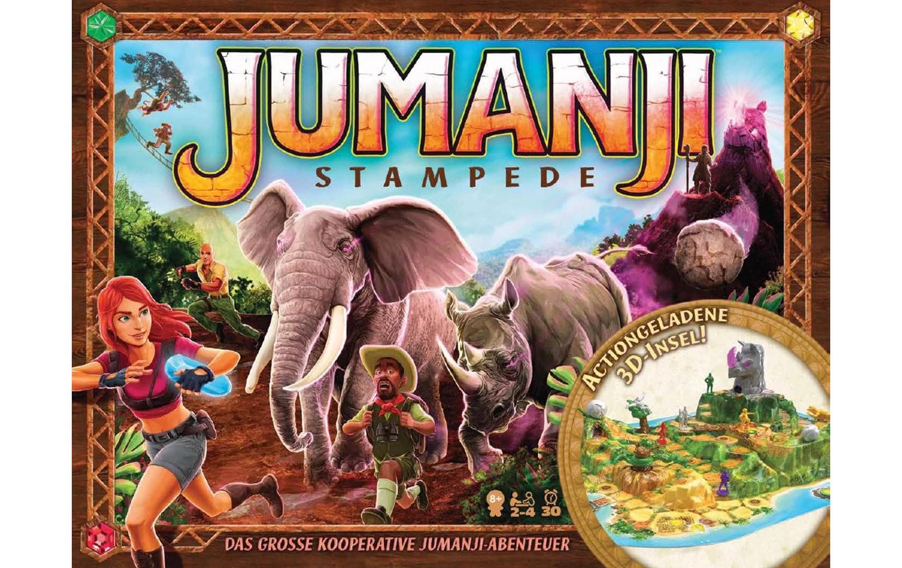 Spin Master Jumanji Stampede – Brettspiel, 2–4 Spieler, ab 8 Jahren, 20 Min., DE