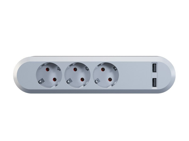 Bachmann Steckdosenleiste – 3×T13 + 2×USB‑A 5 V 3,1 A (gesamt), 1,5 m, IP20