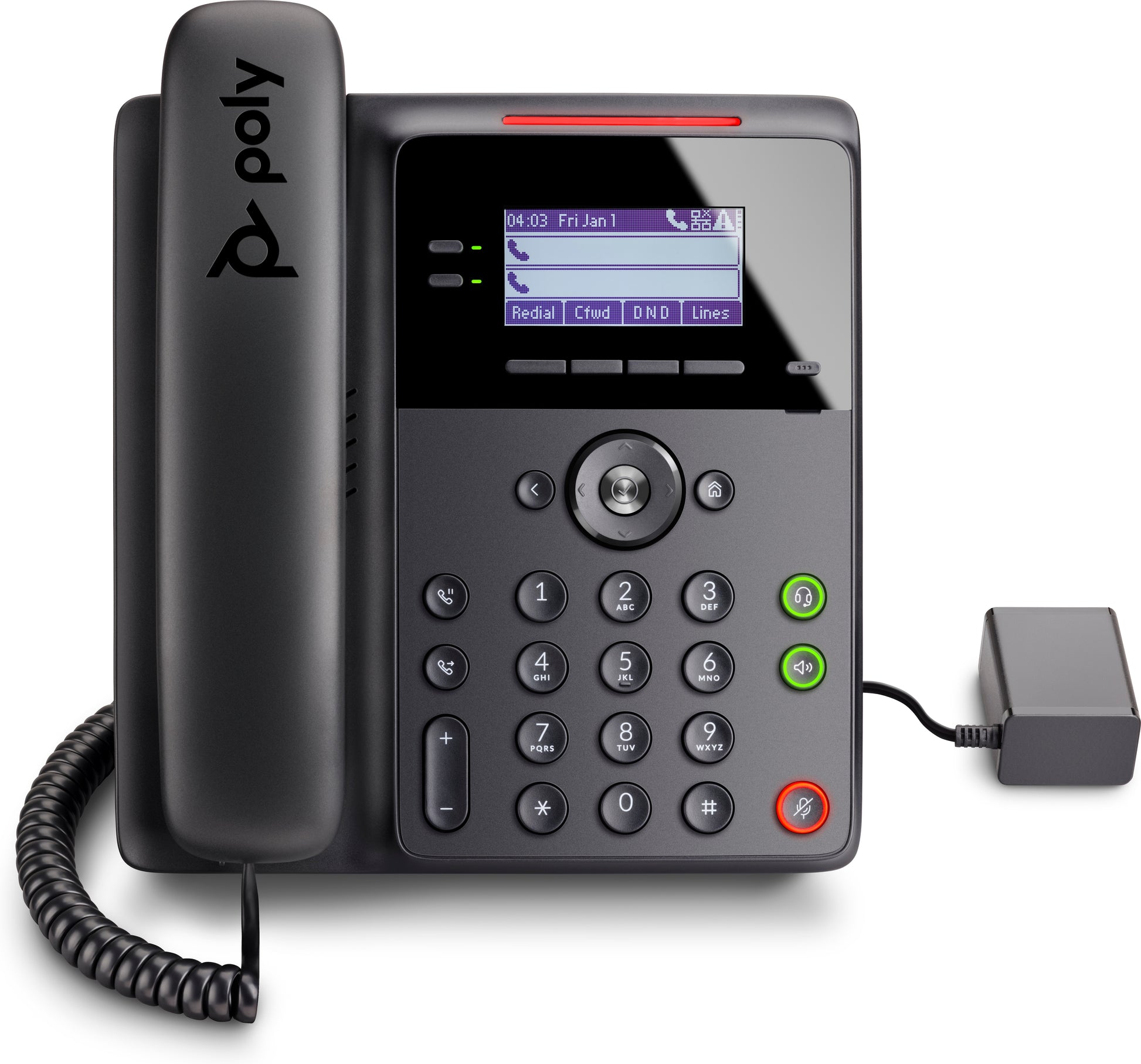 Poly Edge B10 – IP-Telefon, 2 SIP-Konten, 2,8", Gigabit, Schwarz