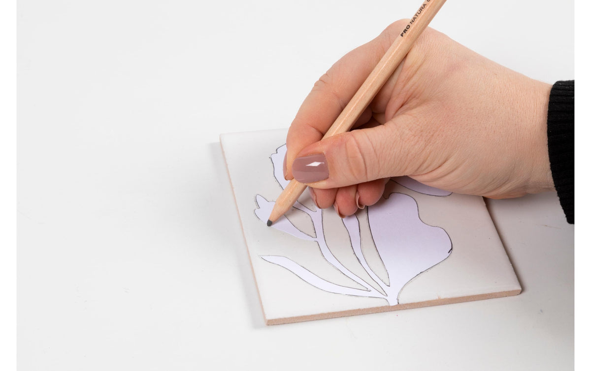 Creativ Company Bastelset – Porzellanuntersetzer bemalen – Porzellan, Blau