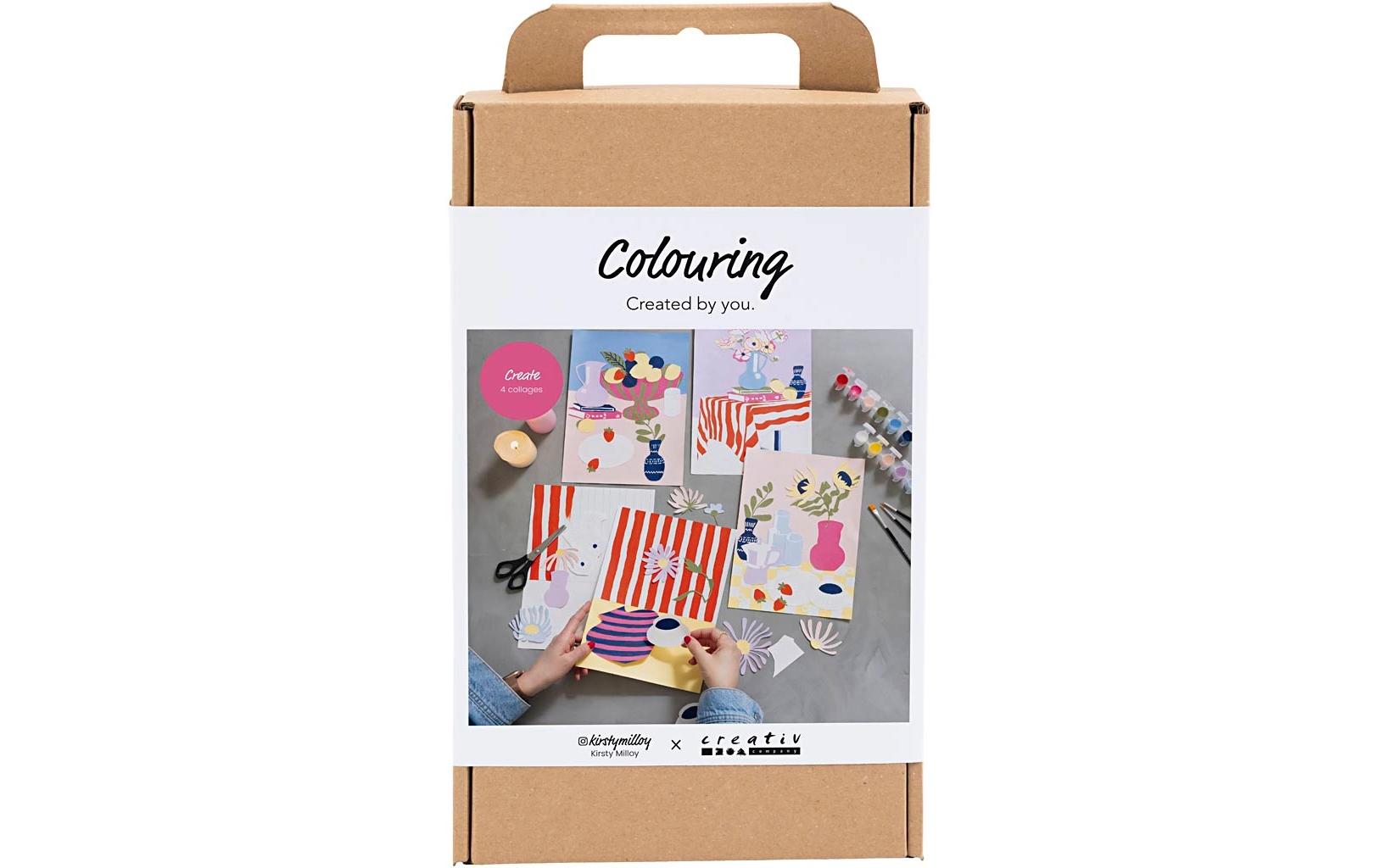 Creativ Company Bastelset – 10 Farben, Bilder-Set zum Ausmalen, Wasserfarben